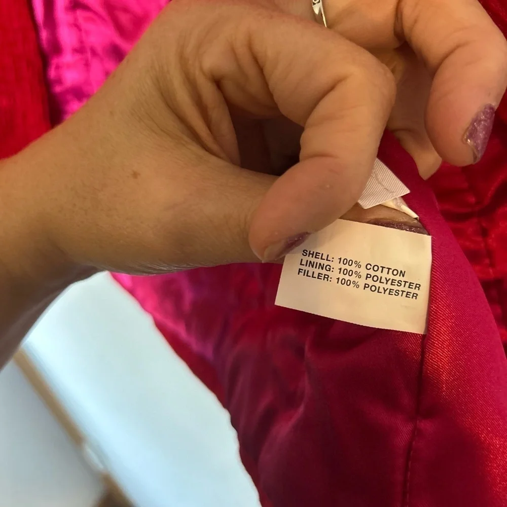 Y2K GAP Womens Large Red Corduroy Button Front Satin Lined Pea Coat